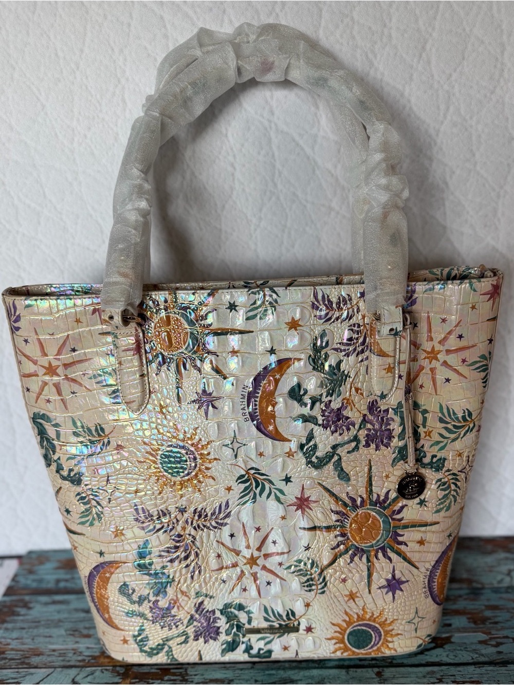 BRAHMIN EZRA VITALITY NWT MOON SUN STARS TOTE WRAPPED STRAPS NEW - Picture 14 of 15